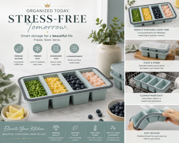 Reusable Silicone Storage Container for Baby Food