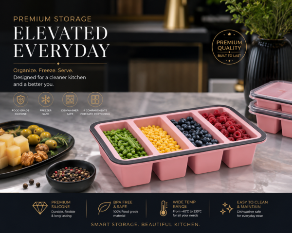 Silicone Freezer Tray for Meal Prep